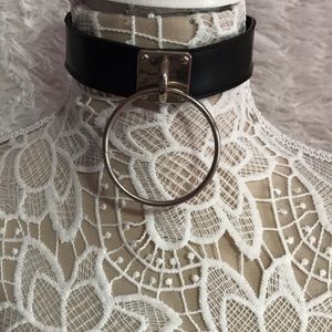 Faux leather collar